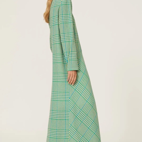 Tibi Sterling green plaid wool dress mock neck size 2 - Picture 6 of 8